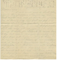 Letter from Mary Walker to her husband, Cyrus Walker, with worries about her mother's health and being alone during the end of her pregnancy